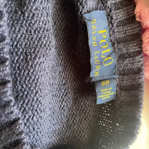 Polo by Ralph Lauren Navy University Sweater with Bear Design - Picture 2 of 6